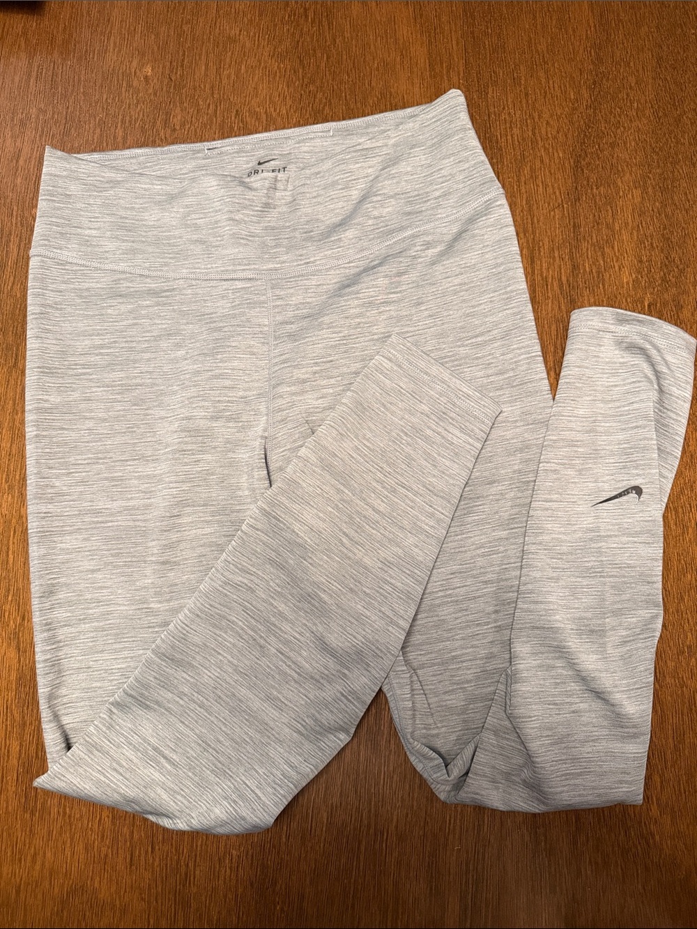 Nike Kids Light Gray Heather Performance Leggings